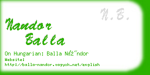 nandor balla business card